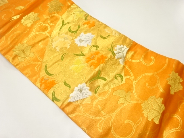 JAPANESE NAGOYA OBI / WOVEN FLOWER ARABESQUE